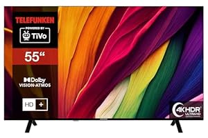 TELEFUNKEN Fernseher 55 Zoll Smart TV (4K UHD, HDR Dolby Vision, Dolby Atmos, Triple-Tuner, 6 Monate HD+ inkl.) XU55TO750S