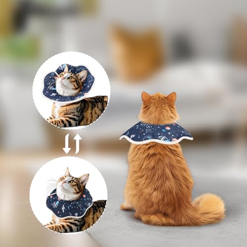Mechpia Cat Cone Collar Soft, Cat Recovery Collar to Stop Licking, Protective Cat Neck Cone After Surgery for Small Medium Cats Kittens