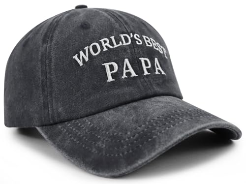 Image of World's Best Paw Paw Papa Uncle Hat for Grandpa Dad Men, Funny Adjustable Cotton Embroidered Grandfather Father Baseball Cap