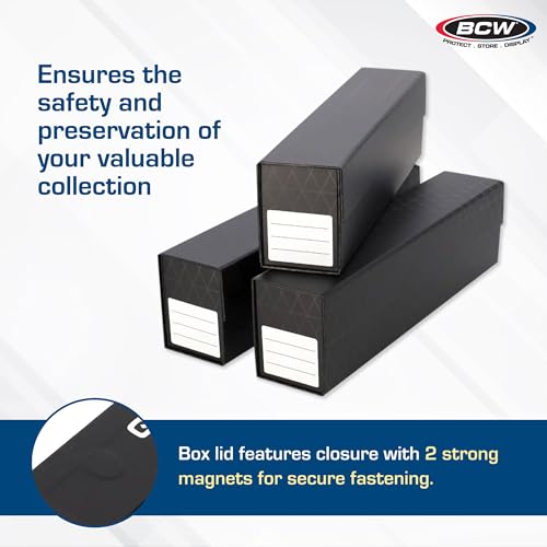 BCW Caixas de cartão QuickFold para cartões de manga - Preto | Caixa de armazenamento de cartão com