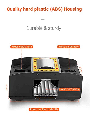 Willizter Automatic Poker Card Shuffler 1-2 Decks Battery Operated Electric Poker Shuffler Card Shuffler For Porker Home Card Games Tables, Rummy Blackjack #TOP6