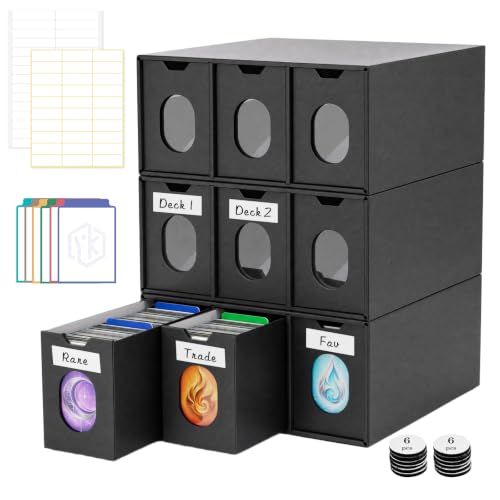 Trading Card Storage Drawers, Cardboard Card Storage Box with Windows