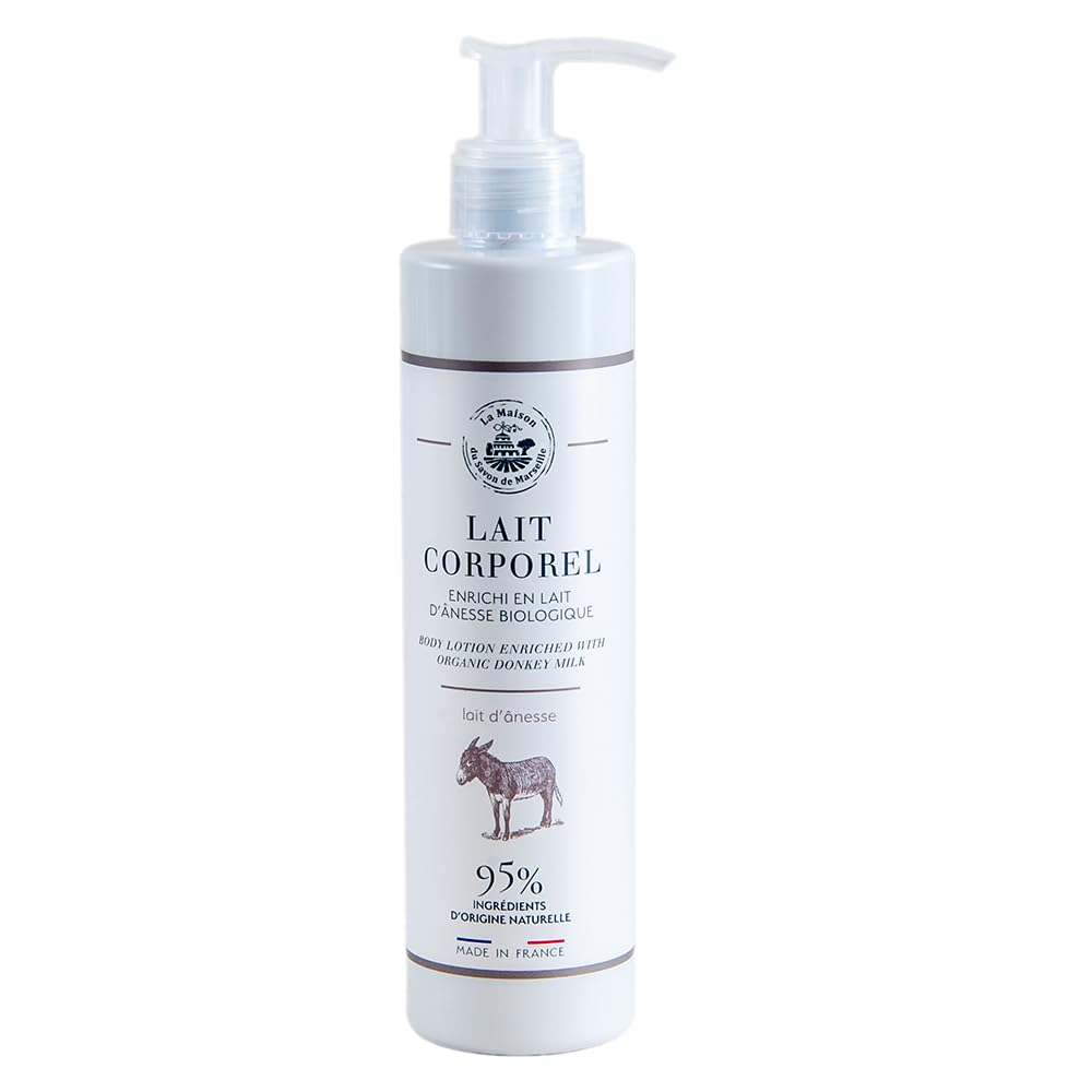 Savon de Marseille - Organic Donkey Milk Body Lotion for Dry Skin - Anti Aging Moisturiser with Organic Argan Oil - 250ml