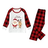 XTBFOOJ Familie Weihnachten Pyjamas Festlicher Anzug Jungen 86 Hose, Hemd Mit Weste Baby Set Neugeborene Kleidung Baby Oberteile Mädchen T-Shirt Body Kurzarm 92 Strampler 68