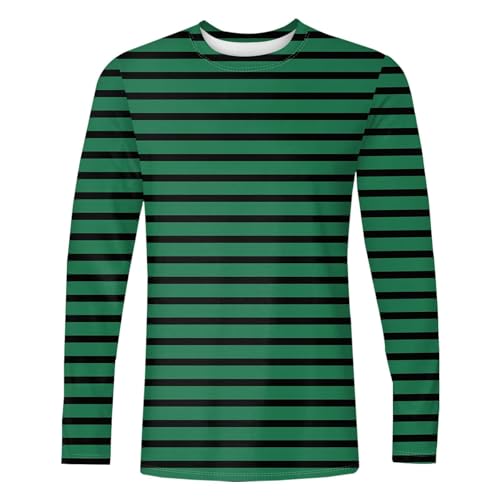 Men's Casual Cotton Spandex Striped Crewneck Long-Sleeve T-Shirt Basic Pullover Stripe Tee Shirt Fall Tops Clothes2