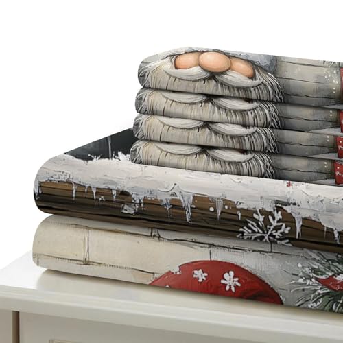 Parure de lit de Noël Super King 260x220 en microfibre avec housse de couette festive