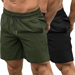 COOFANDY Men’s 2 Pack Gym Workout Shorts 7 Inch Quick Dry Athletic Shorts Lightweight Running Shorts with Pockets
