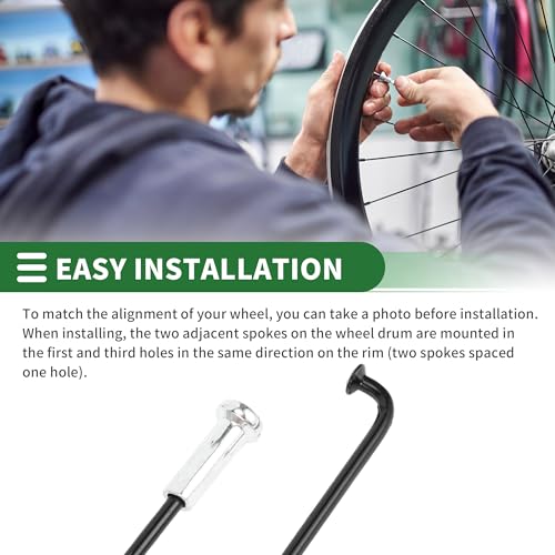 Motoforti Raios de bicicleta universais Raios de roda de bicicleta 14G 280 mm comprimento aço carbon