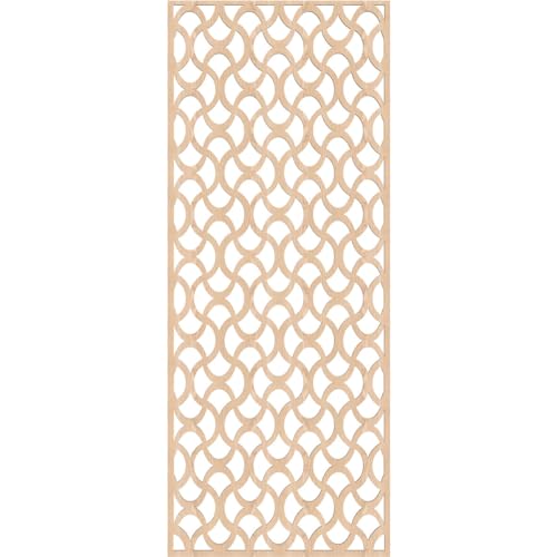 Image of Resort Decorative Pierced Fretwork Wood Wall Panels, 21 3 /8 inchW x 54 3 /8 inchH x 1 /4 inchT, Red Oak