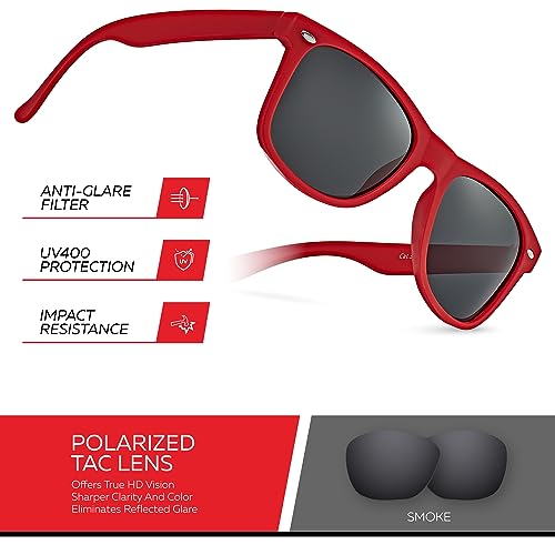 Image of Retro Rewind Polarized Sunglasses for Women Men - UV400 Classic Square Vintage Shades Trendy Unisex Sun Glasses