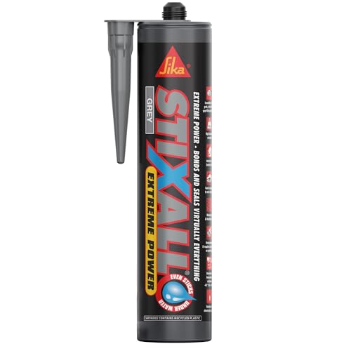 Sika STIXGY-EBD Stixall Extreme Power Building Adhesive and Sealant Hybrid, 300 ml, Grey, 290 Millilitre