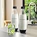 SodaStream Bottle 2 Pack, BPA Free Fizzy Water Bottles for Spirit, Terra, Art & Source Sparkling Water Makers, Dishwasher Safe Reusable Water Bottle for SodaStream Flavours - 2x 1L Water Bottle, Black