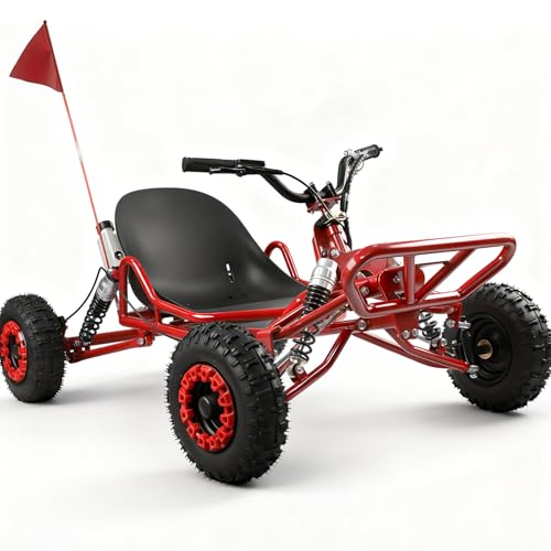 Gas Powered Go Kart, 1700W Go Kart for Adults & Kids with Premium Steel Tubular Frame, 2 Stroke Off-Road Kart with 6'' Off-Road Tires Featuring Hydraulic/Rear Disc Brake, 25MPH, 2.5L Capacity