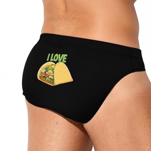 I Love Tacoes Food Mexico Mens Swim Briefs Quick Dry Swim Trunk Bikini Underwear Swimsuit3