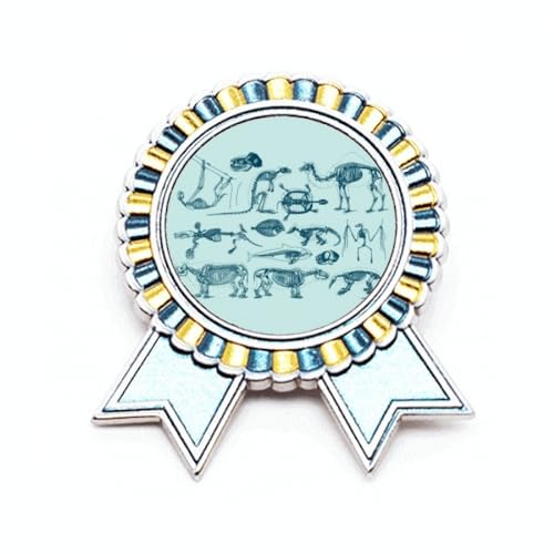Broche Winner Award Medal Métal Badge Animal B Sketch Illustrations M