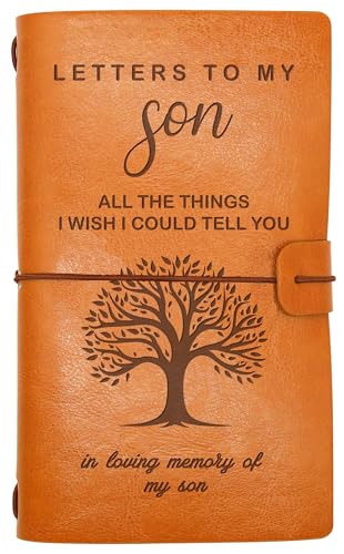 ZVMIS Son Memorial Remembrance Gift-Bereavement Gift-Refillable Travel Photo Diary Journal-Sympathy Presents for Loss of Loved One-Letters To My Son,All The Things-In Loving Memory of My Son