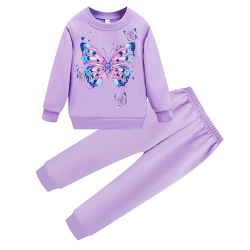 Image of Little Girls Clothes Sets - Cute Sweatshirts Top Shirt & Leggings 2 Piece Kids Fall Winter Outfits Toddler Clothing