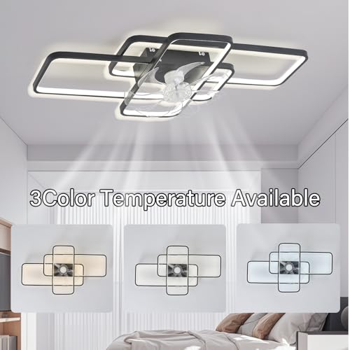 Ventilateur de plafond moderne avec éclairage LED réglable et télécommande - 4