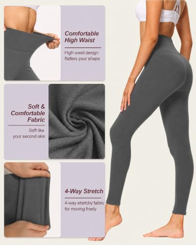 Image of TNNZEET High Waisted Leggings for Women - No See Through Tummy Control Cycling Workout Yoga Pants with Pockets Reg & Plus