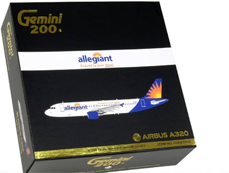 Amazon.com: GeminiJets Allegiant Airbus A320 N221NV with Stand 1