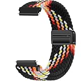 Issinlky 22mm Nylon Flechtband Kompatibel mit Garmin Venu 2/3/Vivoactive 4/Galaxy Watch 3 45mm/Watch 46mm/Gear S3 Frontier/S3 Classic/Huawei GT 4, Elastisches armband für Frauen Männer