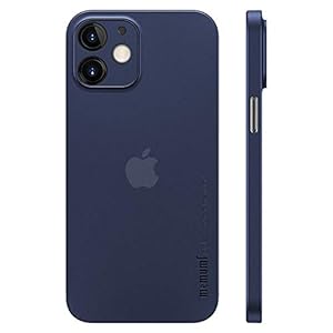 memumi Hoesje voor iPhone 12 Mini (5,4″), Ultradun 0,3 mm, Matte Afwerking [Schokbestendig, Antislip, Antikras] Compatibel met iPhone 12 mini Hoesje – Transparant-Blauw
