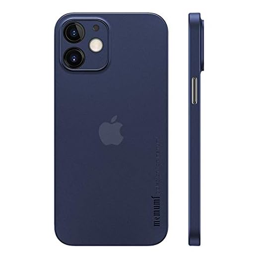 memumi Skal för iPhone 12 (Two camera holes), Tjocklek 0,3 mm, Slim Fit, Matt yta [Stötbeständig, Halksäker, Anti-rep] Skyddande Skal Extra Tunn för iPhone 12 6.1 (Trans-blå 2020)