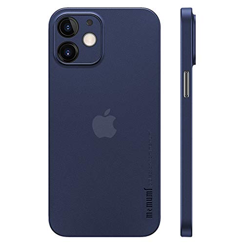 memumi Case per iPhone 12 (Two Camera), Cover per iPhone 12 2020, Materiale PP Slim Custodia 0.3 mm Ultra Sottile Cover, Anti-Graffio e Resistente alle Impronte Digitali Caso, Trans-Blue(6.1”)