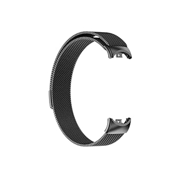 Pulseira de Aço Inoxidável com Fecho Magnético para Mi Band 8, 9, 10, Malha Milanese