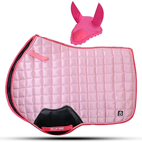 Gallop Shop Glow Satin Jumping Pro Numnah Cloth/Horse Saddle Pad (Baby Pink, Full)