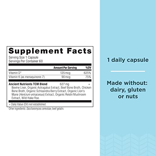 Ancient Nutrition SBO Probiotics Capsules, Ultimate, 60 Count + Vitamin D Capsules, 90 Count - image 3