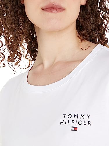 Tommy Hilfiger Damen T-Shirt Kurzarm Rundhalsausschnitt, Weiß (White), XS – Ansicht 3