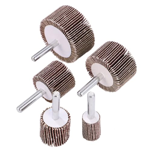 EXAOMBLE 10個 取っ手付き葉輪形サンドペーパー研磨ホイール 研磨用ブラウンコランダム製 耐摩耗性 電動ドリル対応 木材 属 石材表面仕上げ用