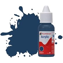 Humbrol Model Paint - DB0104 No 104 Oxford Blue - Matt 14ml, Acrylic Paints for Models, Plastic, Metal, Wood, Glass, Ceramics and More, Acrylic Touch Up Paint - Hobby Paint Bottle for Craft Kits