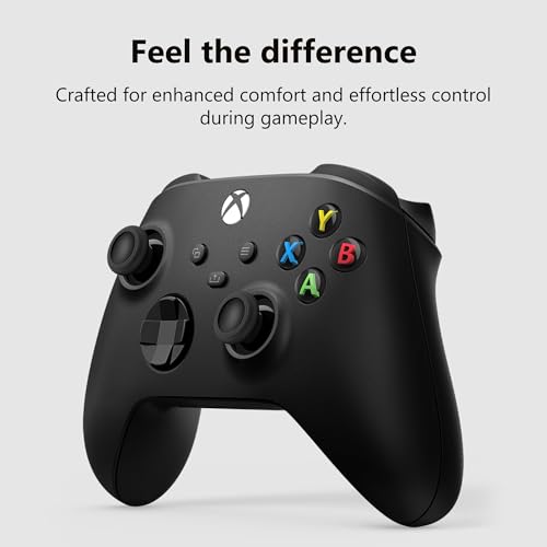 Image of XBOX Wireless Gaming Controller | Carbon Black | Console, PC, & Cloud Devices | Textured Grip | Wireless, Bluetooth, USB-C Connectivity