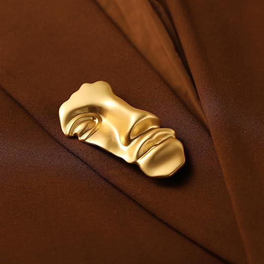 Image of 2Pcs Vintage Mask Brooch Minimalist Metal Figure Face Pin for Women Men