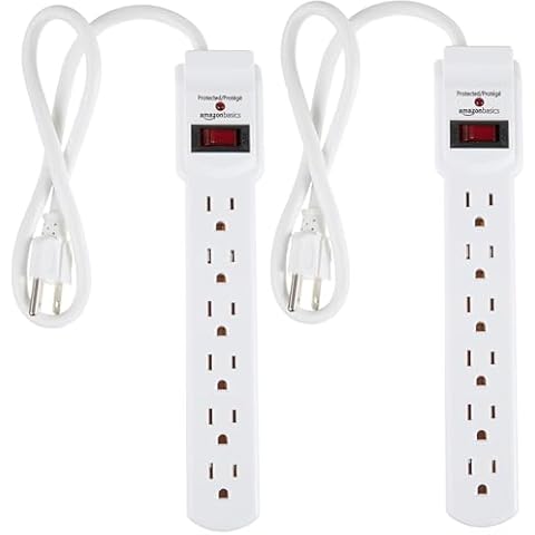 Amazon Basics Surge Protector Power Strip, Pack of 2 Cover