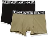 Calvin Klein Jungen 2er-Pack Boxershorts 2 PK Trunk mit Stretch, Deltagreen/Pvhblack, 170 (14-16)