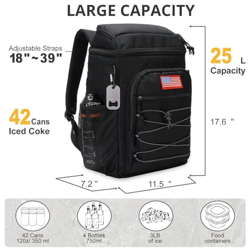 Image of 25L Insulated Cooler Backpack Water-Resistant Molle Cooler Bag for Camping