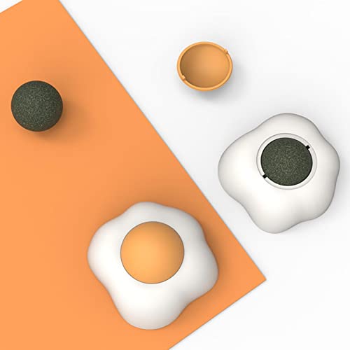 Menta Gato | Brinquedos rolo Catnip em forma ovo frito | Bolas giratórias menta, brinquedos comestív