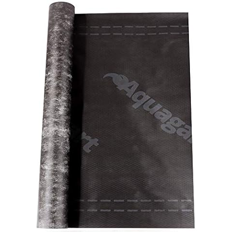 Hochwertige diffusionsoffene Unterspannbahn von Aquagart I 50m Schalungsbahn schwarz 130g/m² 1,5m breit SD-Wert: 0,02m I Dachfolie wasserdicht & atmungsaktiv I Dachbahn Dachpappe Dachunterspannbahn Cover