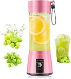 Portable Blender Personal Size Blender - 12 Oz Travel Cup Make Shakes and Smoothies, Cordless & USB Rechargeable, Freshly Squeezed in Picnic/Sports/Office