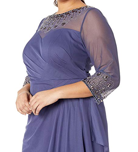 Image of Alex Evenings Womens Plus Size Long Sleeve Sweetheart Neckline Dress