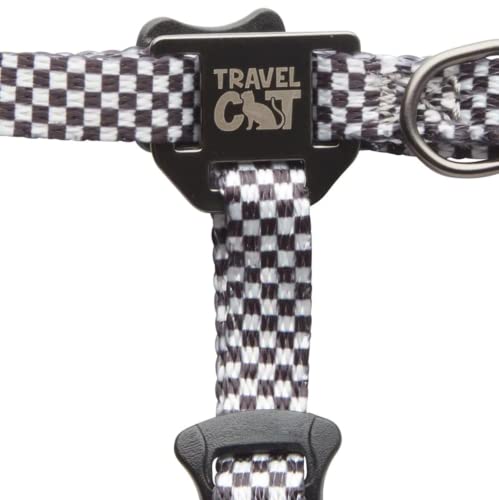 Travel Cat Harness And Bungee Leash Set - 2 In 1 Adjustable Escape Proof Cat Harness & Leash For Small, Medium, Large Cats, Kitten - H-Style Cat Harness And Leash For Outdoor Walking (Checkered) #TOP3