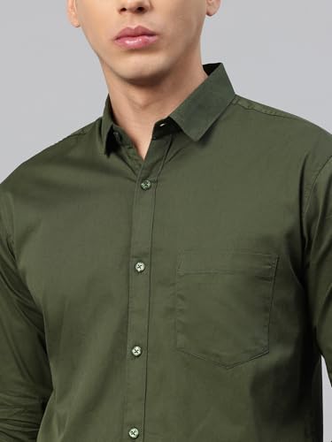 Image of Majestic Man Men's Cotton Slim Fit Solid Casual Shirt