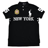 Polo Ralph Lauren Mens Big Pony City Custom Mesh Polo (New York Polo Black, Medium)