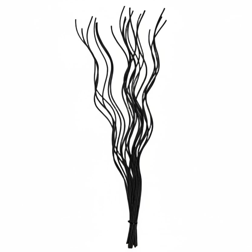 Homestreet Spiral Willow Twigs 85cm (34”) – 20 Decorative Natural Branches for Vase & Home Décor – Tall Tabletop & Floor Display – Multiple Colours Available (Gold)