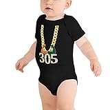 Delsee Miami Football 305 Funny Turnover Fan Gold Sport Chain Baby Infant Onesie T-Shirt