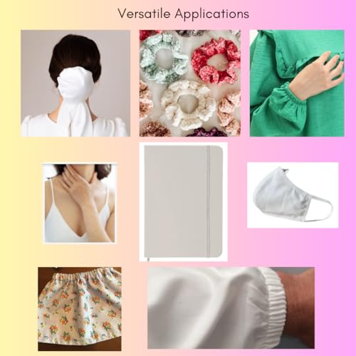 SewKrafts Braided Elastic for Sewing, 1/4 Inch x 3 Yards, White, Soft & Stretchy Elastic for Scrunchies, Necklines, Waistbands, Leg Bands & Swimwear - Durable Stretch Strap