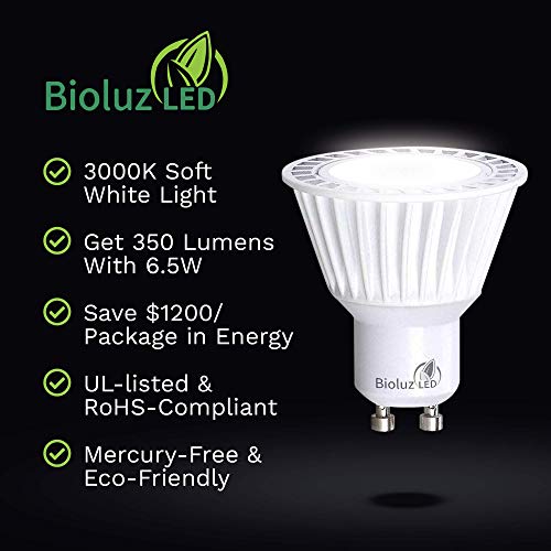 Bioluz Led 10 Pack Commercial Grade Gu10 Led Bulbs Dimmable 3000K 50W Halogen Replacement 120V Ul Listed (Pack Of 10) #TOP2
